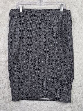 RipSkirt Hawaii Length 3 Wrap Skirt Size Large Black Geometric